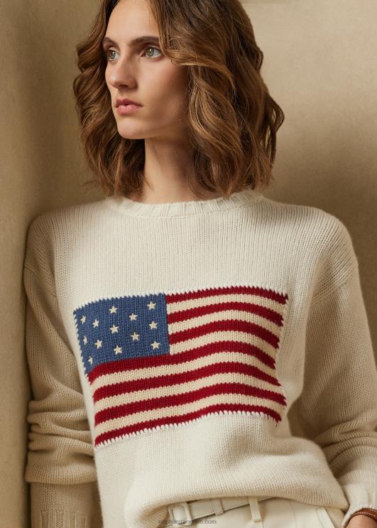 Ralph Lauren naised lipuline kašmiir kaelusega kampsun PR0V3450 luksuslik kreem lipuga