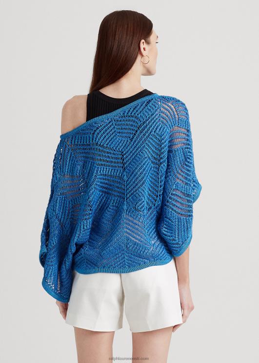 Ralph Lauren naised ülisuur puuvillasegust võrkkangast kampsun PR0V3934 sinine mergel