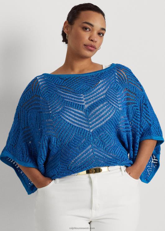 Ralph Lauren naised ülisuur puuvillasegust võrkkangast kampsun PR0V4564 sinine mergel