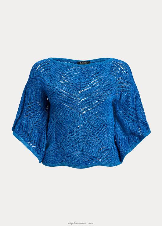 Ralph Lauren naised ülisuur puuvillasegust võrkkangast kampsun PR0V4564 sinine mergel