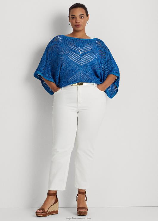 Ralph Lauren naised ülisuur puuvillasegust võrkkangast kampsun PR0V4564 sinine mergel