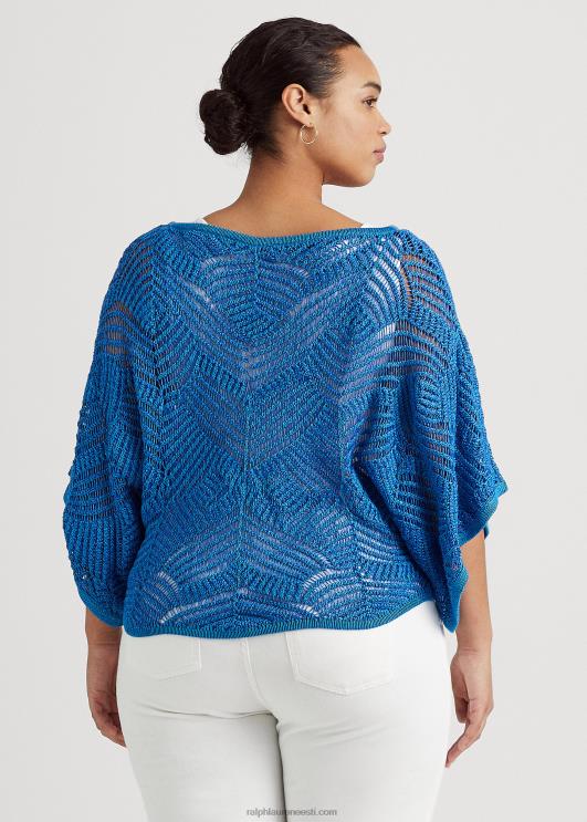 Ralph Lauren naised ülisuur puuvillasegust võrkkangast kampsun PR0V4564 sinine mergel