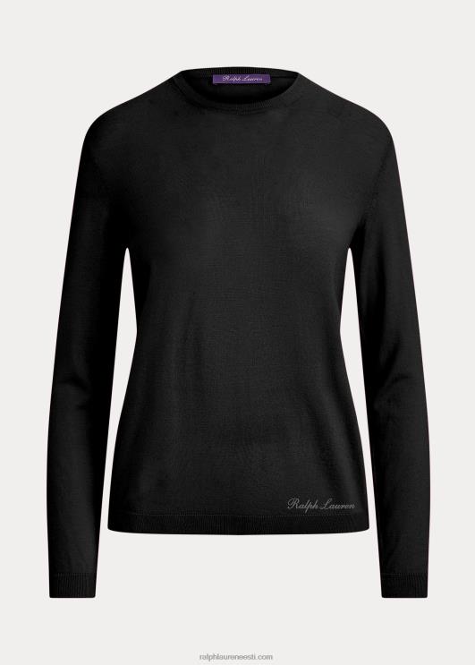 Ralph Lauren naised meriinovillane kaelusega kampsun PR0V3583 must