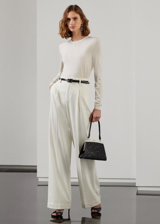 Ralph Lauren naised meriinovillane kaelusega kampsun PR0V3584 lux kreem