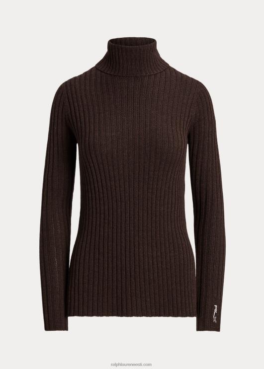 Ralph Lauren naised meriinovillast soonikuga kilpkaelusega kampsun PR0V3096 antiikpruun