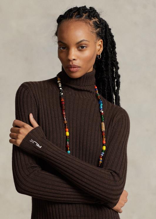 Ralph Lauren naised meriinovillast soonikuga kilpkaelusega kampsun PR0V3096 antiikpruun