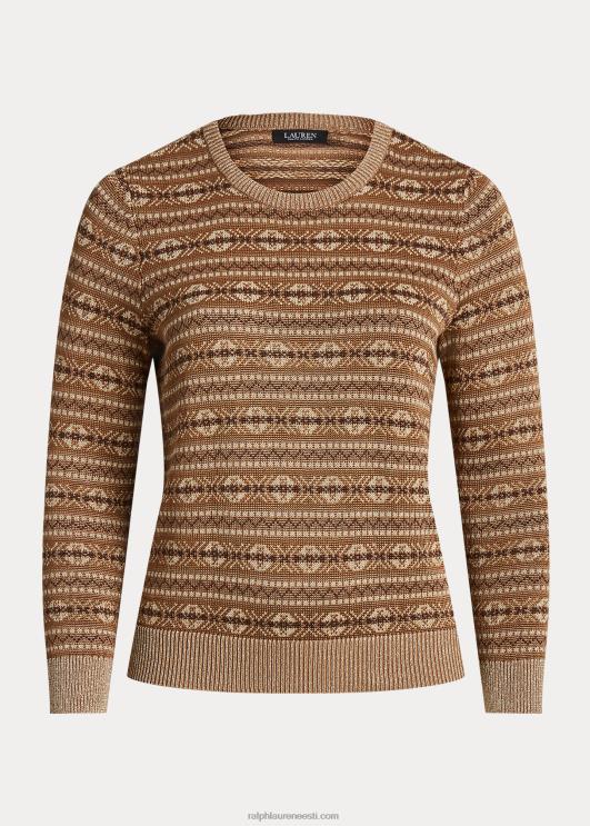 Ralph Lauren naised metallik fair isle puuvillasegu kampsun PR0V4520 mitu