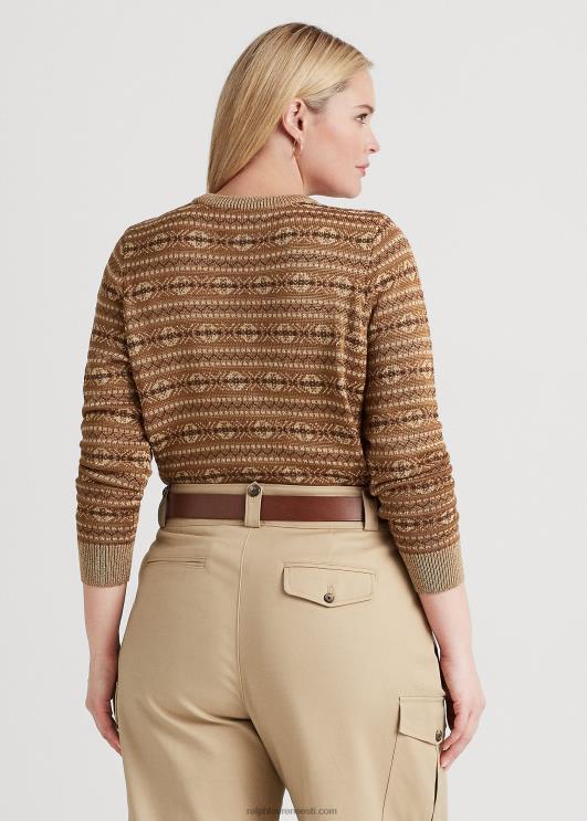 Ralph Lauren naised metallik fair isle puuvillasegu kampsun PR0V4520 mitu