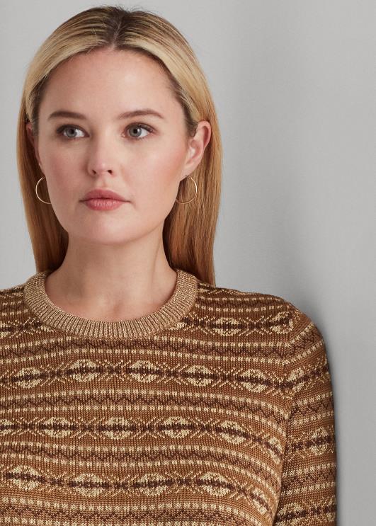 Ralph Lauren naised metallik fair isle puuvillasegu kampsun PR0V4520 mitu