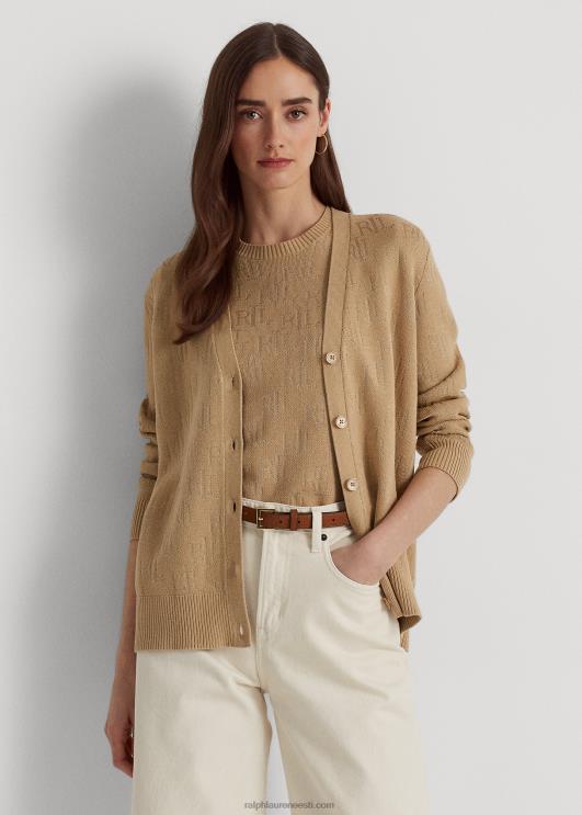 Ralph Lauren naised monogramm žakaarkardigan PR0V3810 kasepruun