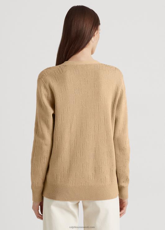 Ralph Lauren naised monogramm žakaarkardigan PR0V3810 kasepruun