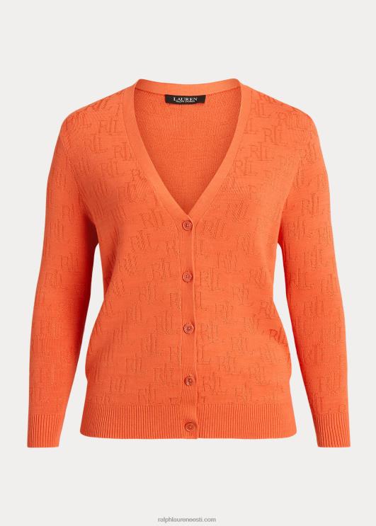 Ralph Lauren naised monogramm žakaarkardigan PR0V4509 kanjoni oranž