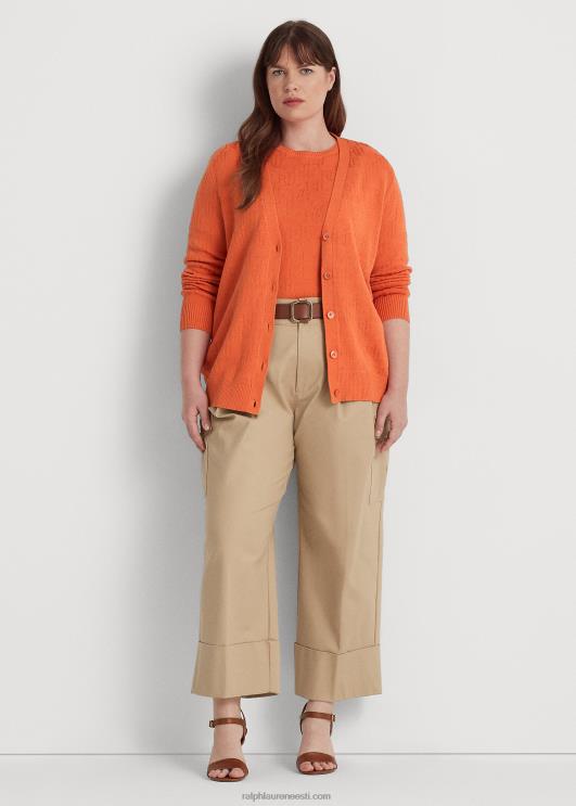Ralph Lauren naised monogramm žakaarkardigan PR0V4509 kanjoni oranž
