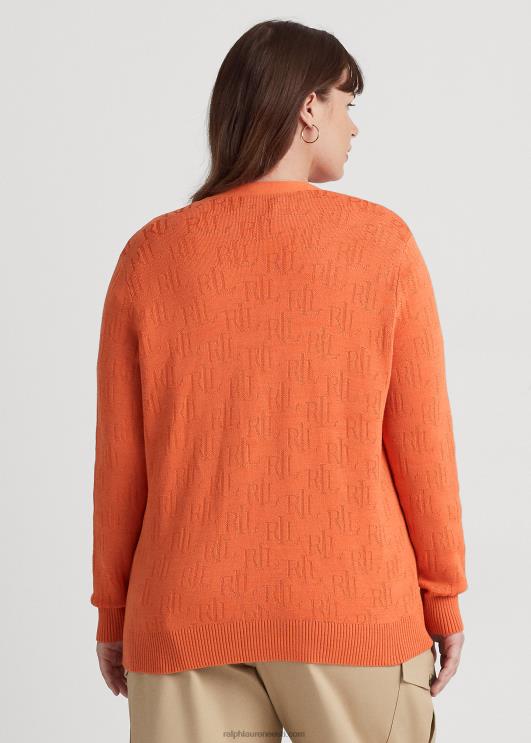 Ralph Lauren naised monogramm žakaarkardigan PR0V4509 kanjoni oranž