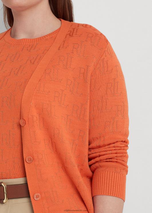 Ralph Lauren naised monogramm žakaarkardigan PR0V4509 kanjoni oranž