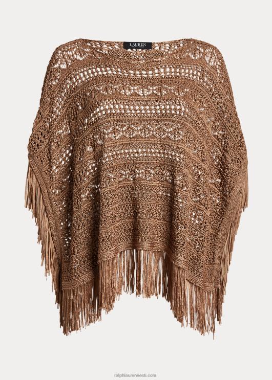 Ralph Lauren naised narmastega pointelle-kootud pontšo PR0V4513 uus pronks