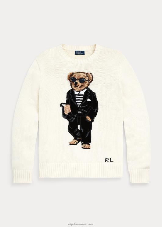 Ralph Lauren naised polo bear puuvillasegu kampsun PR0V2949 pärgament kreem multi