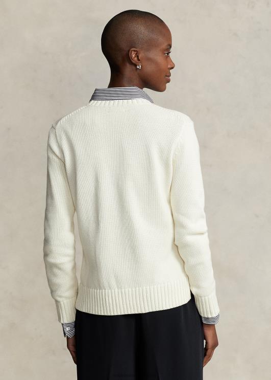 Ralph Lauren naised polo bear puuvillasegu kampsun PR0V2949 pärgament kreem multi