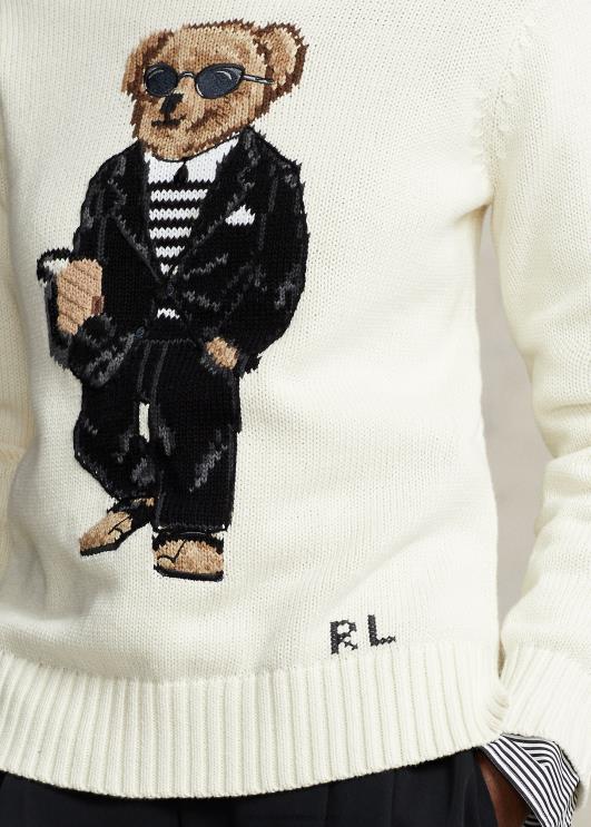 Ralph Lauren naised polo bear puuvillasegu kampsun PR0V2949 pärgament kreem multi