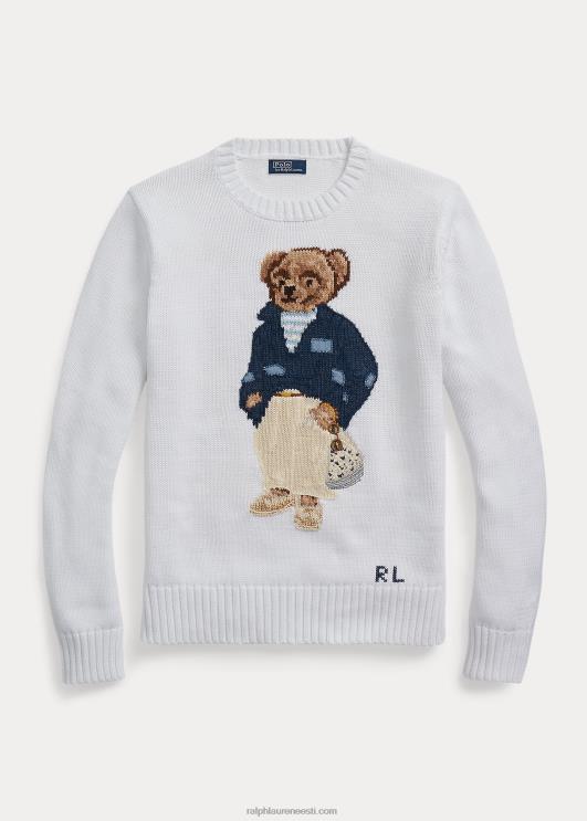 Ralph Lauren naised polo bear puuvillasegu kampsun PR0V3063 valge multi