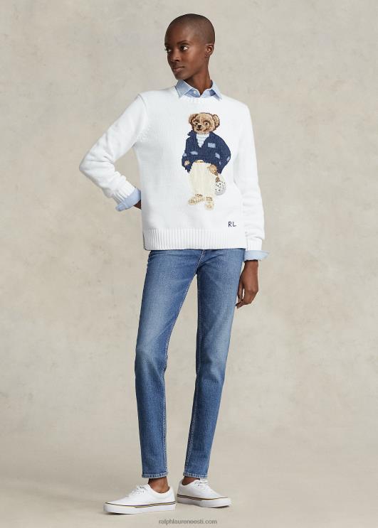 Ralph Lauren naised polo bear puuvillasegu kampsun PR0V3063 valge multi