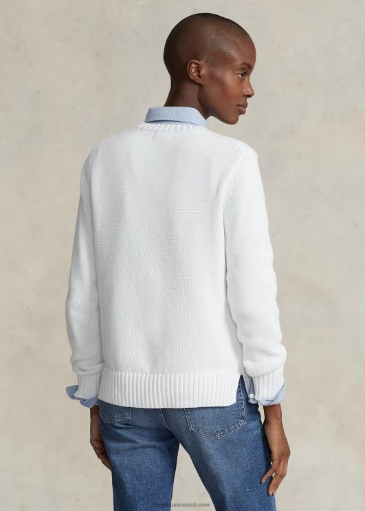 Ralph Lauren naised polo bear puuvillasegu kampsun PR0V3063 valge multi