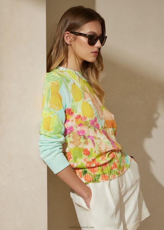 Ralph Lauren naised prindiga puuvillane kaelusega kampsun PR0V9320 mitu