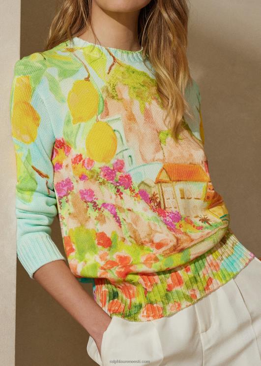 Ralph Lauren naised prindiga puuvillane kaelusega kampsun PR0V9320 mitu