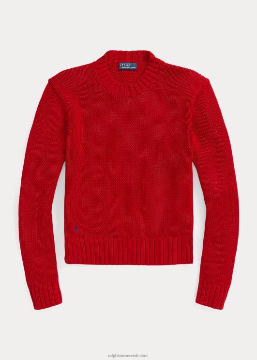 Ralph Lauren naised puuvillane kaelusega kampsun PR0V3198 punane