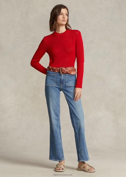 Ralph Lauren naised puuvillane kaelusega kampsun PR0V3198 punane