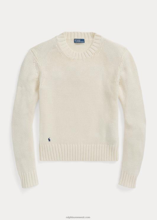 Ralph Lauren naised puuvillane kaelusega kampsun PR0V3199 valge