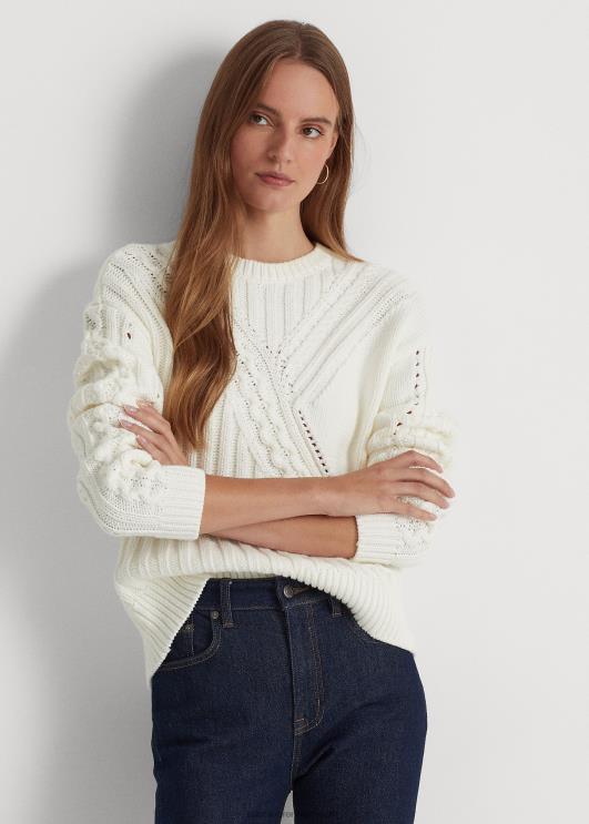 Ralph Lauren naised puuvillasegune kaelusega kampsun PR0V9544 valge