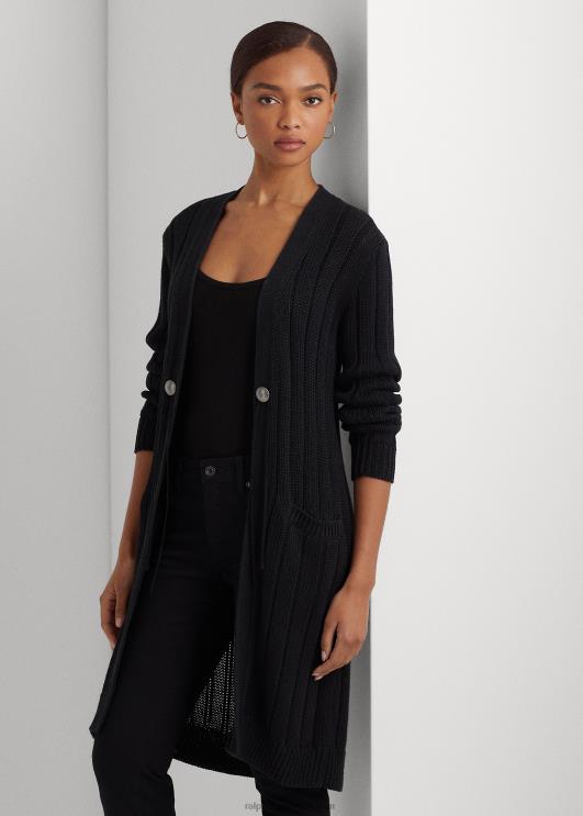 Ralph Lauren naised soonik puuvillane-linane kardigan PR0V9521 must