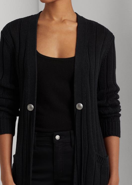 Ralph Lauren naised soonik puuvillane-linane kardigan PR0V9521 must