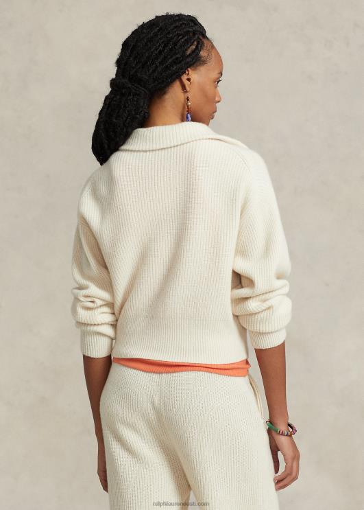 Ralph Lauren naised soonikuga kašmiirvillane pooltõmblukuga kampsun PR0V3133 pärgamendikreem