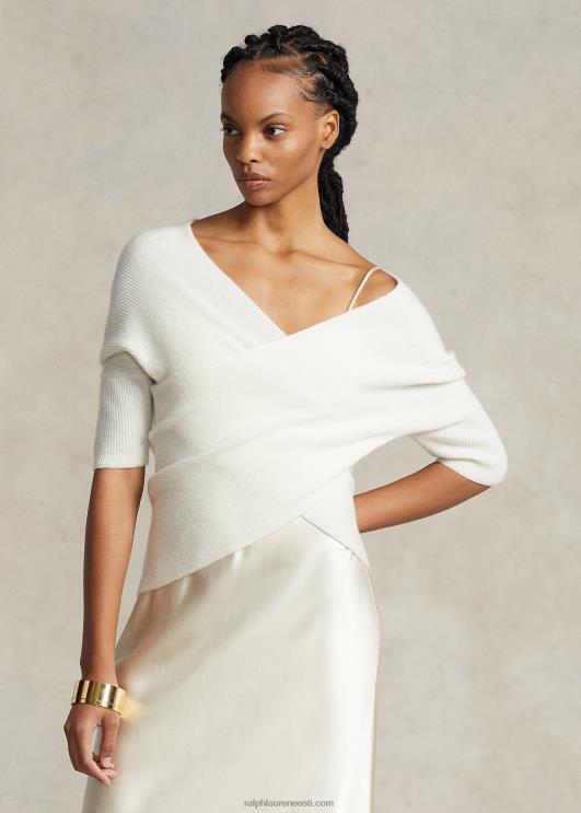 Ralph Lauren naised soonikuga kootud risti-rästi kašmiirtop PR0V3204 pärgamendikreem