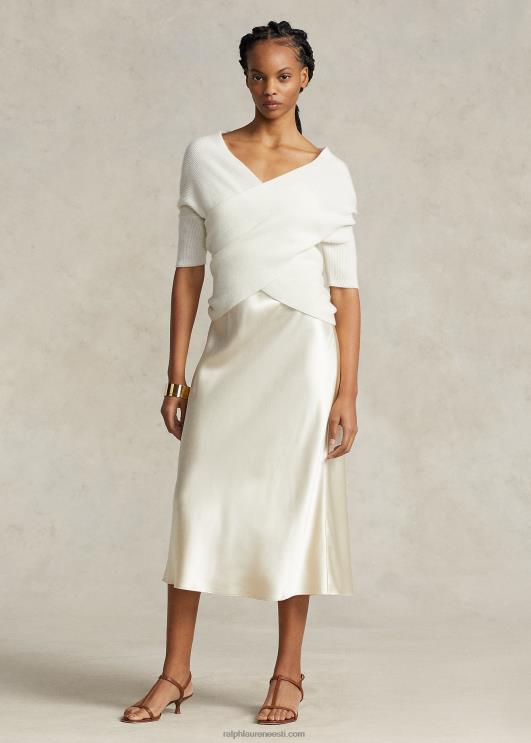 Ralph Lauren naised soonikuga kootud risti-rästi kašmiirtop PR0V3204 pärgamendikreem