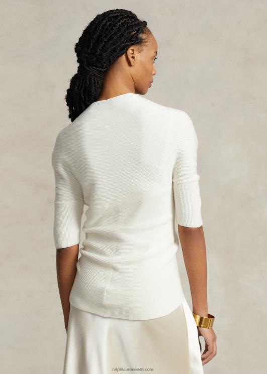Ralph Lauren naised soonikuga kootud risti-rästi kašmiirtop PR0V3204 pärgamendikreem