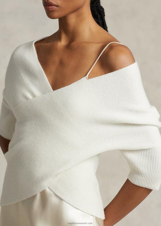 Ralph Lauren naised soonikuga kootud risti-rästi kašmiirtop PR0V3204 pärgamendikreem