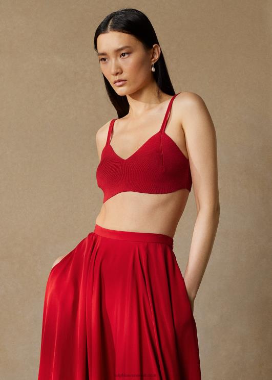 Ralph Lauren naised soonikuga siidist bralette PR0V3505 rouge