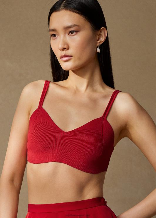 Ralph Lauren naised soonikuga siidist bralette PR0V3505 rouge