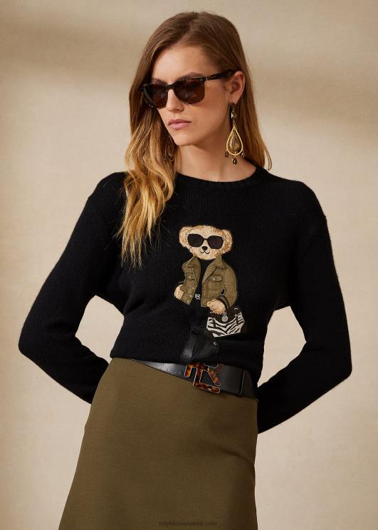 Ralph Lauren naised tarbepolo karu kašmiir kampsun PR0V9297 must