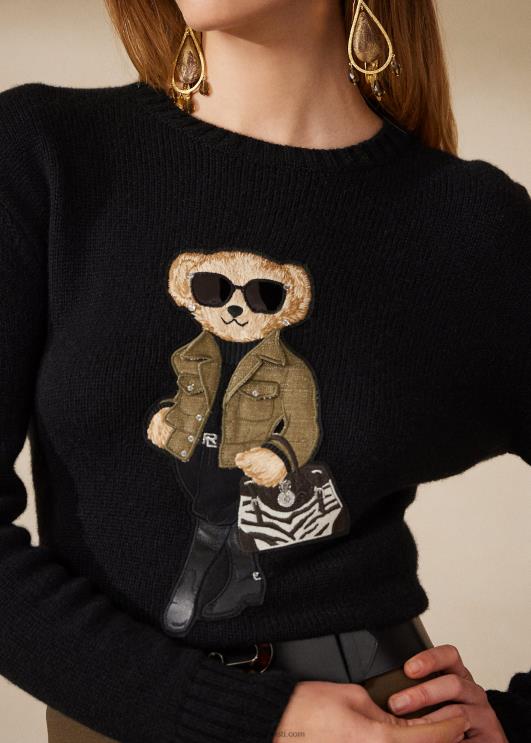 Ralph Lauren naised tarbepolo karu kašmiir kampsun PR0V9297 must