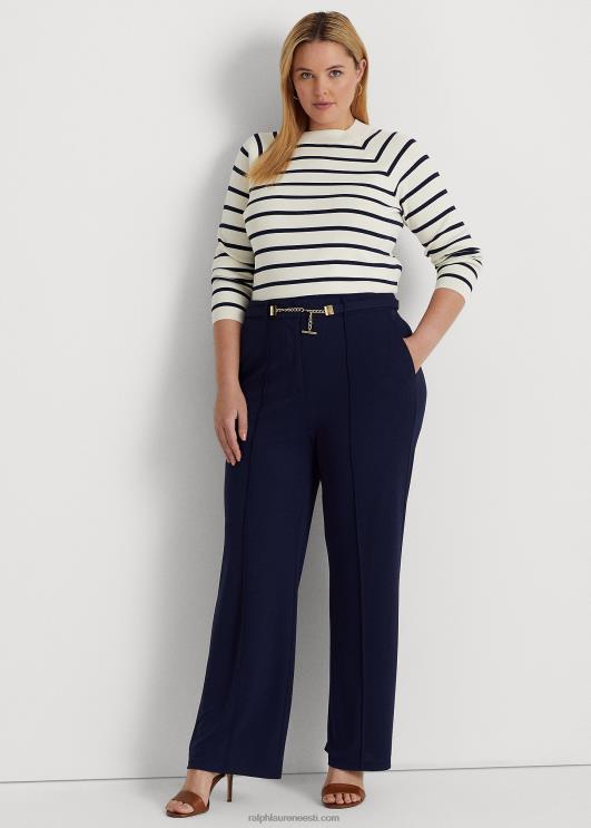 Ralph Lauren naised triibuline kärbitud kaelusega kampsun PR0V4621 mascarpone kreem/laev