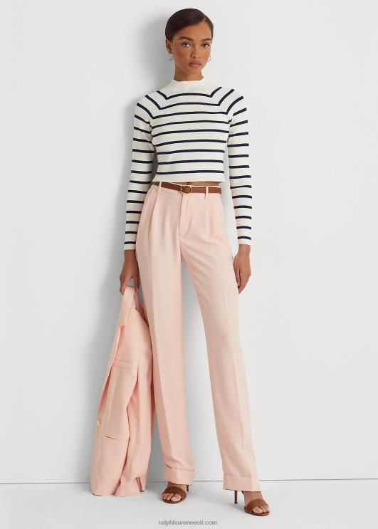 Ralph Lauren naised triibuline kärbitud kaelusega kampsun PR0V9469 mascarpone kreem/laev