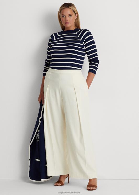 Ralph Lauren naised triibuline kaelusega kampsun PR0V4669 rafineeritud merevärv/kreem