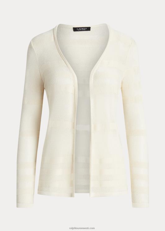 Ralph Lauren naised triibuline kootud kardigan PR0V4442 mascarpone kreem