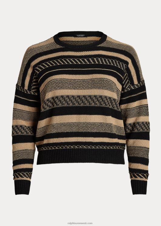 Ralph Lauren naised triibuline linasegu kampsun PR0V4774 must/pruun