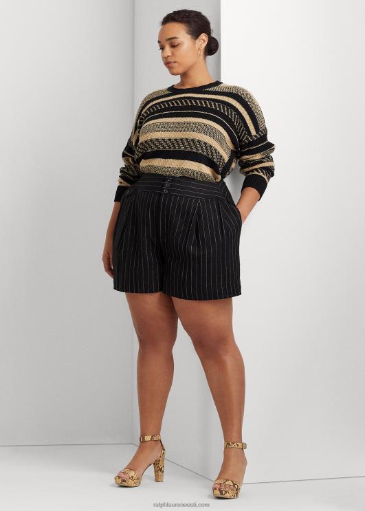 Ralph Lauren naised triibuline linasegu kampsun PR0V4774 must/pruun