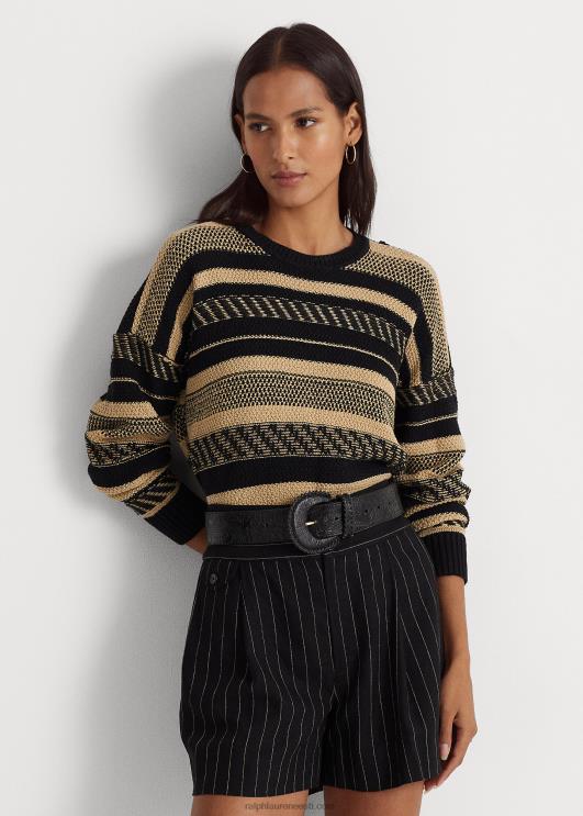 Ralph Lauren naised triibuline linasegu kampsun PR0V4886 must/pruun